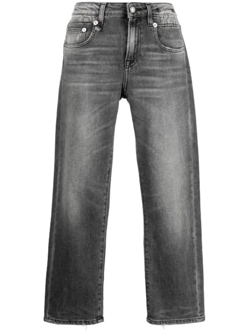 R13 jean crop à effet usé - Gris - R13 - Modalova