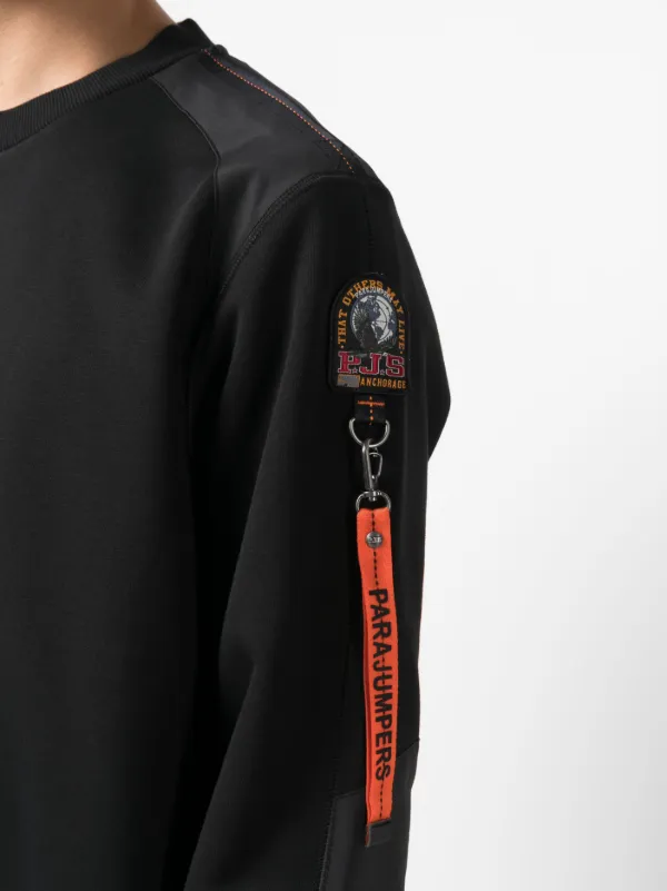 Parajumpers Sabre logo-patch cotton-blend Sweatshirt | Black