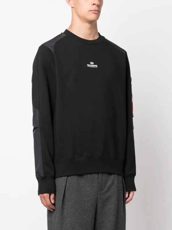 Parajumpers Sabre logo-patch cotton-blend Sweatshirt | Black
