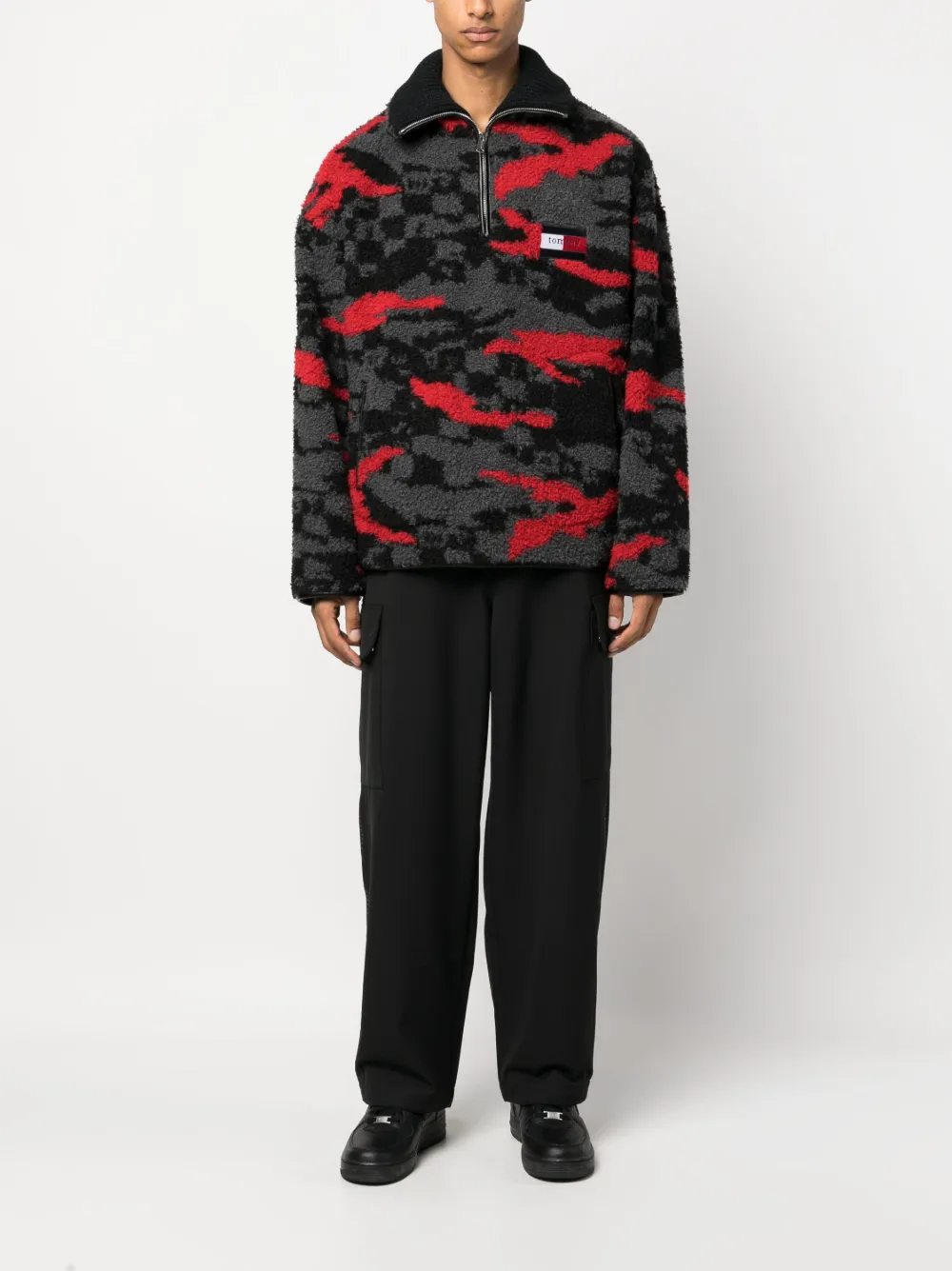 Tommy Jeans Broek met wijde pijpen - Zwart