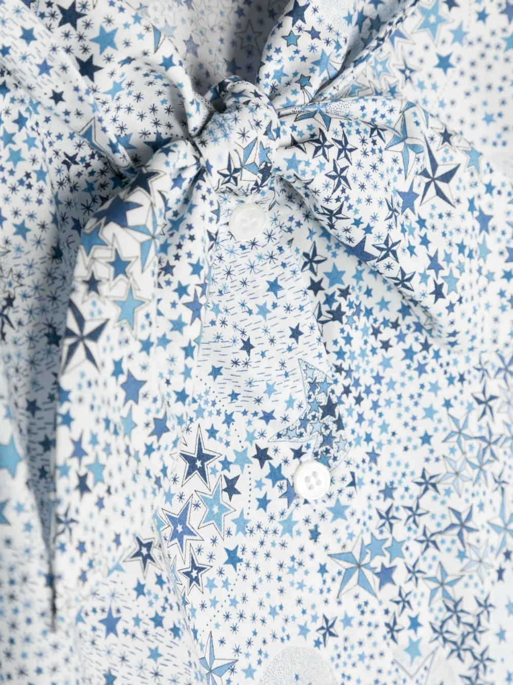 Shop Il Gufo Star-print Cotton Shirt In Blue