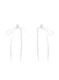 Simone Rocha pearl-embellished ribbon bow earrings - White