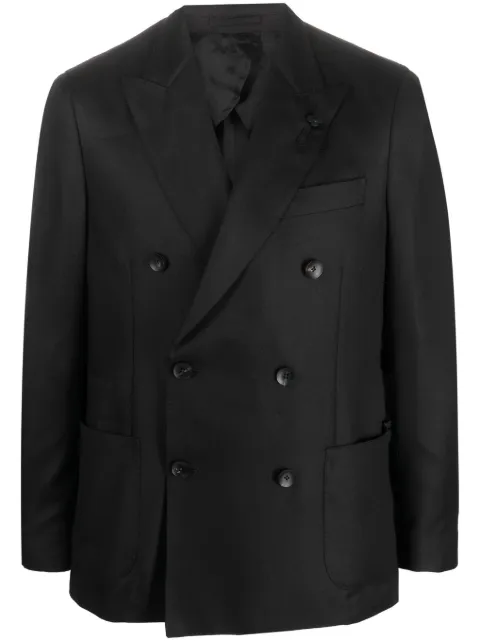 Lardini double-breasted satin-finish blazer