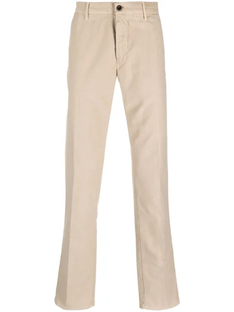 Incotex logo-embroidered straight-leg trousers