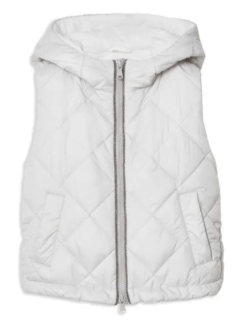 Brunello Cucinelli Kids hooded zip-up padded gilet
