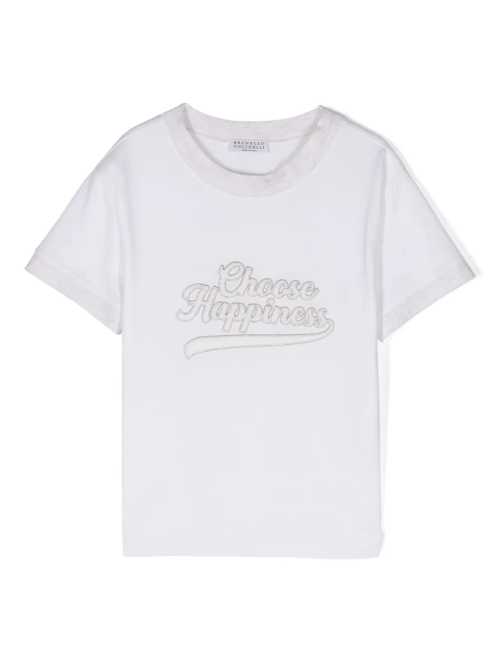 Brunello Cucinelli Kids T-shirt met tekst Wit
