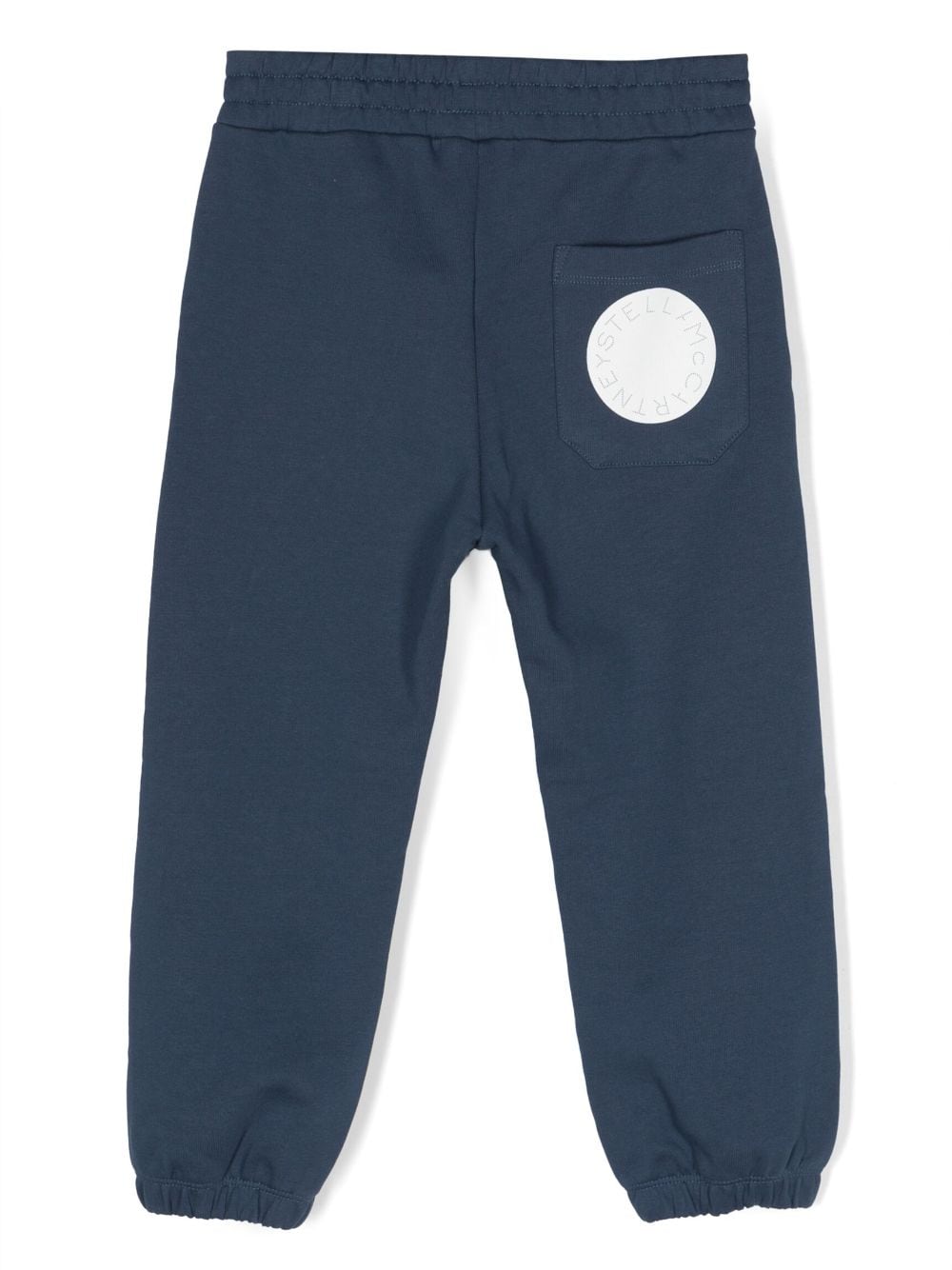 Shop Stella Mccartney Logo-print Cotton Track Pants In Blue
