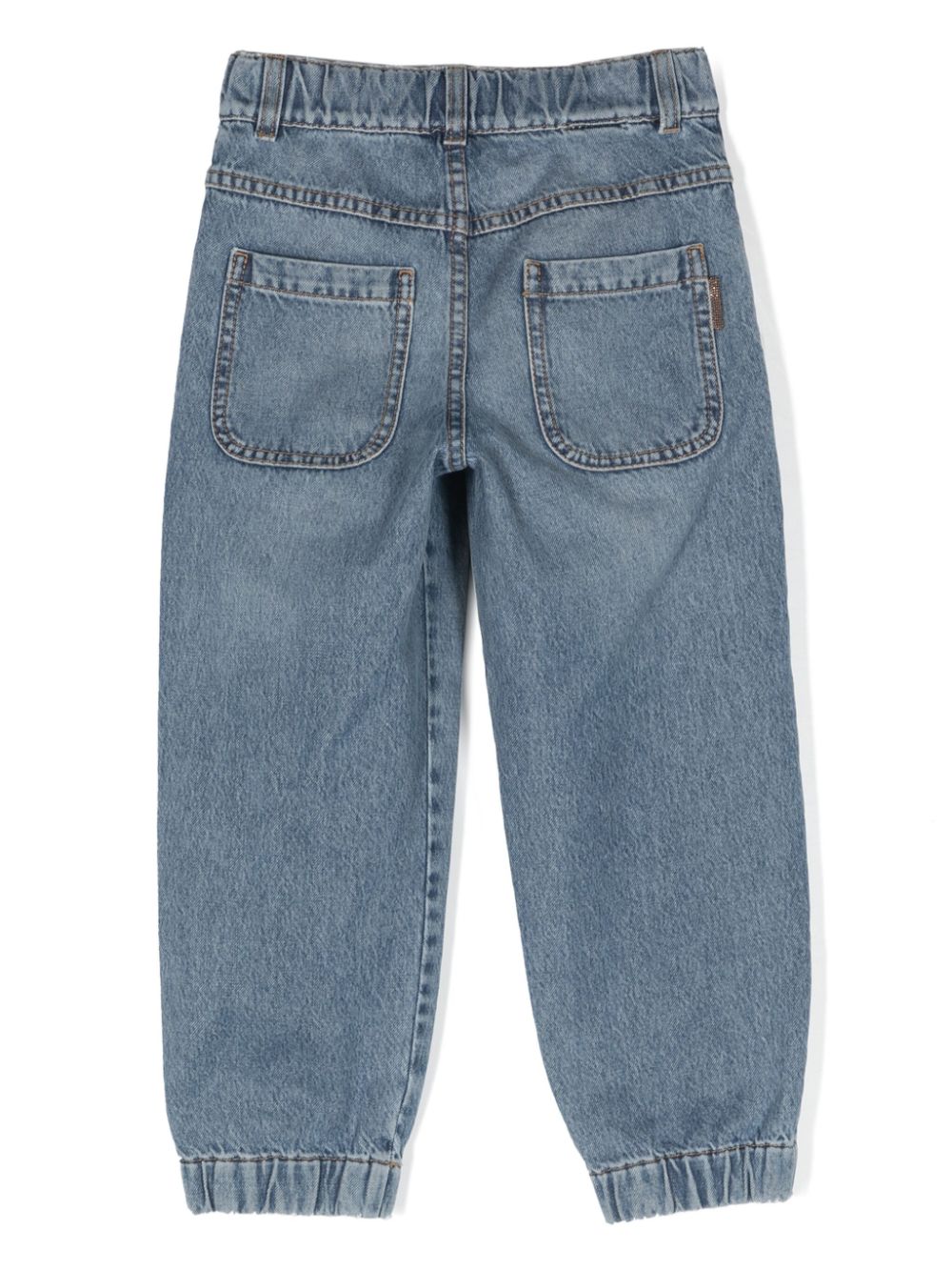 Brunello Cucinelli Kids Verfraaide jeans Blauw