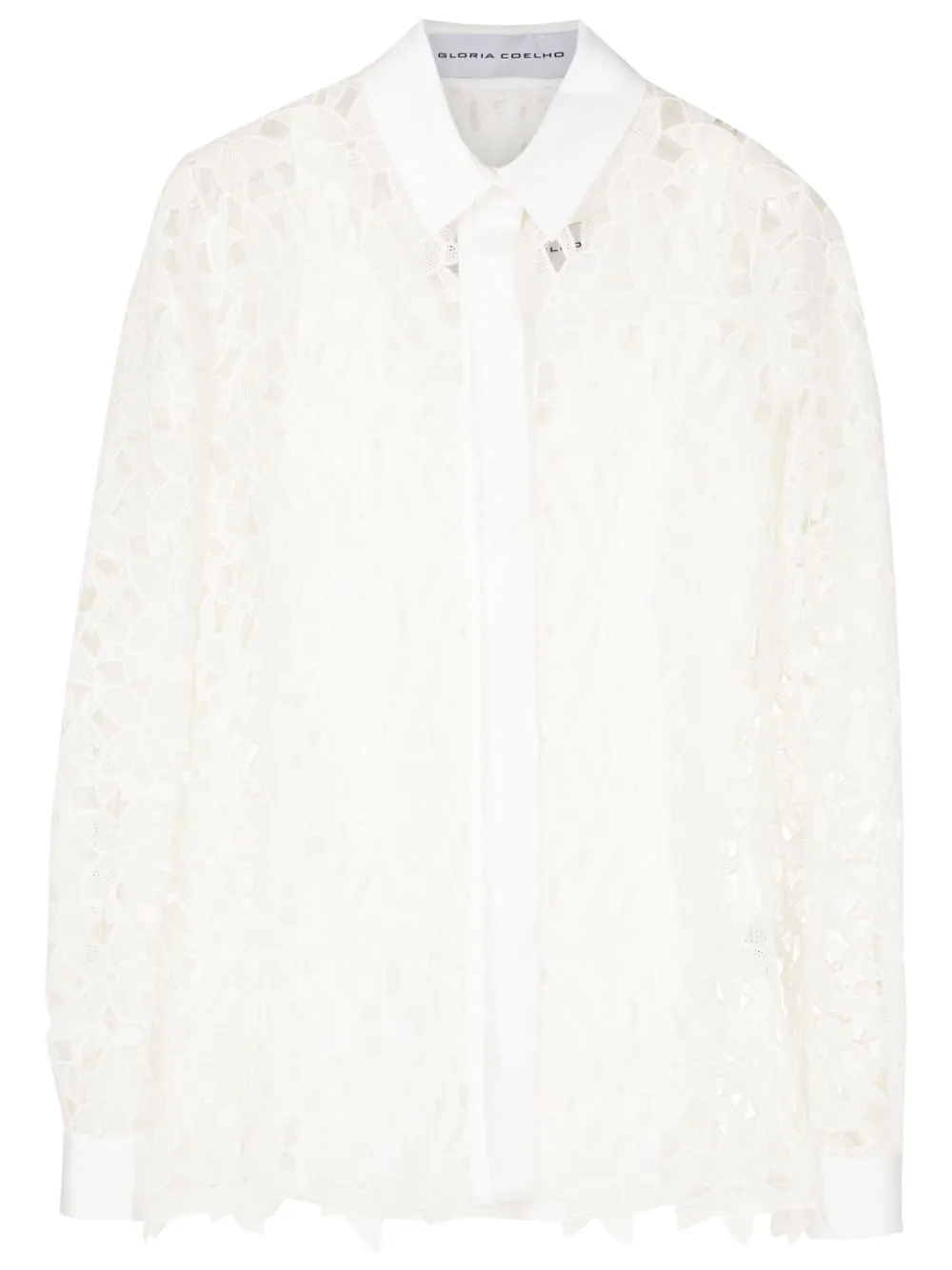 Gloria Coelho Camicia con ricamo a fiori - Bianco