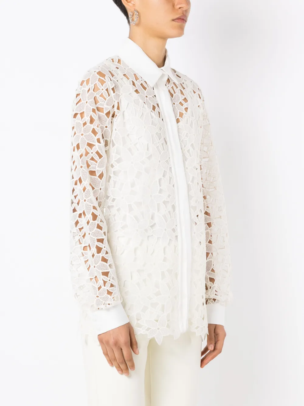 Gloria Coelho Blouse met geborduurde bloemen Wit