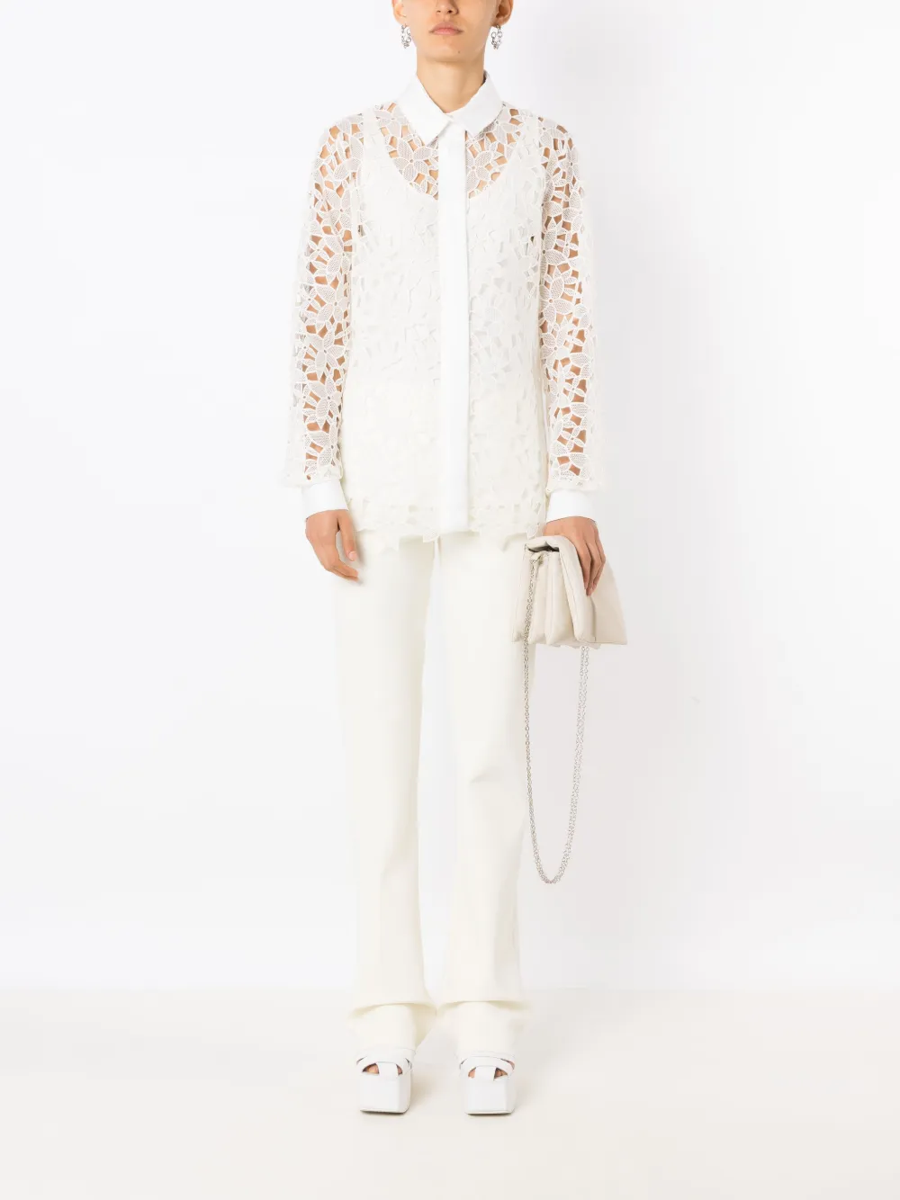 Gloria Coelho Blouse met geborduurde bloemen - Wit