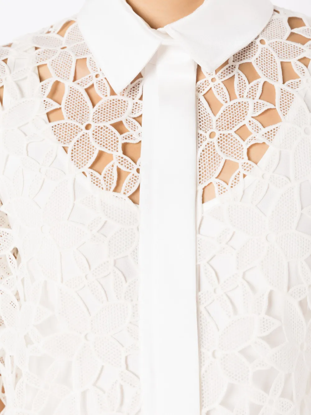 Gloria Coelho Blouse met geborduurde bloemen Wit