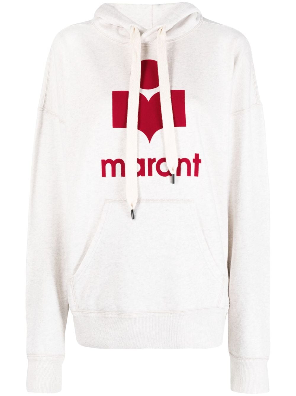 MARANT ETOILE LOGO-PRINT DRAWSTRING COTTON HOODIE