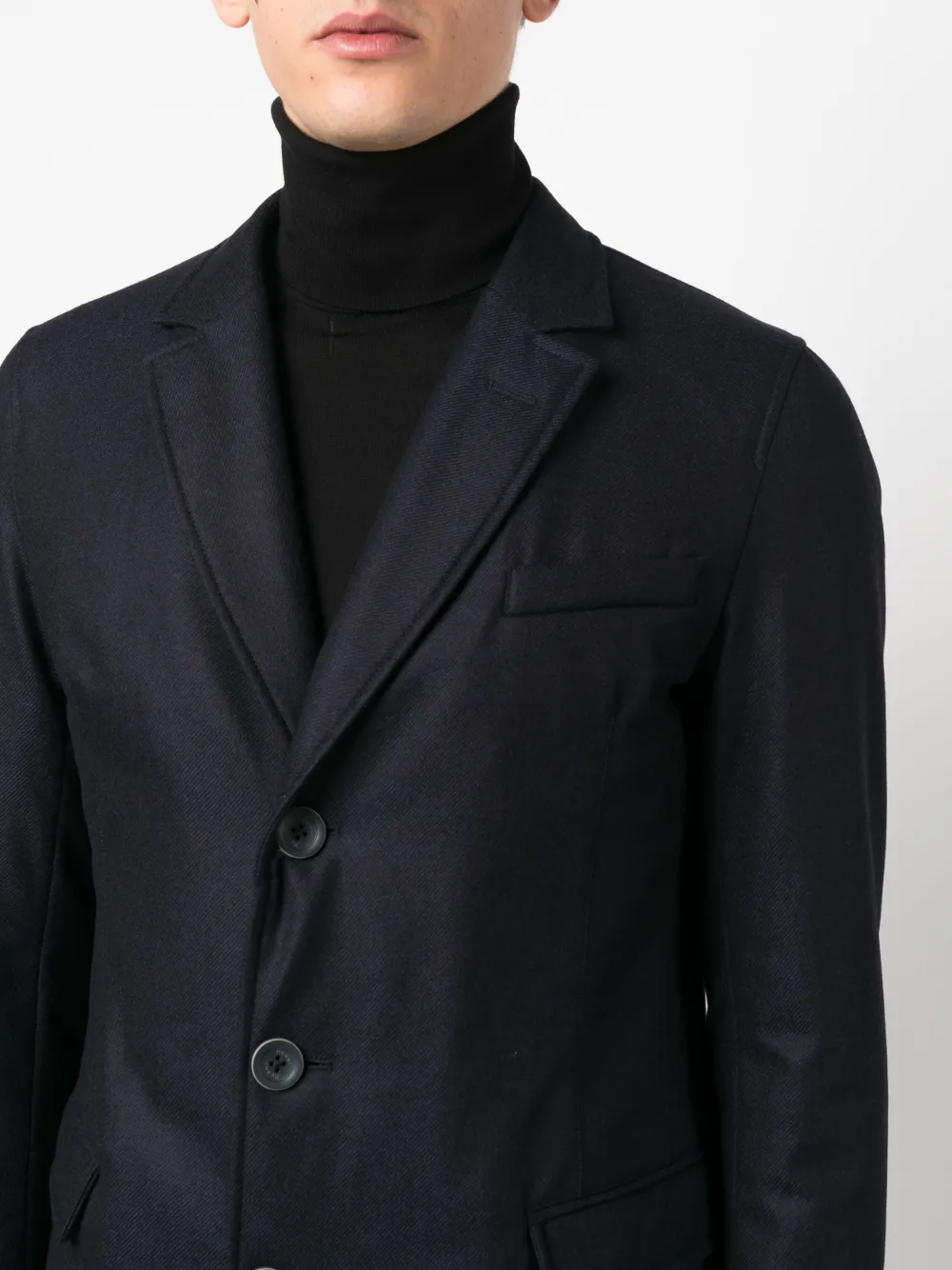 Hybrid High-Neck Single-Breasted Coat