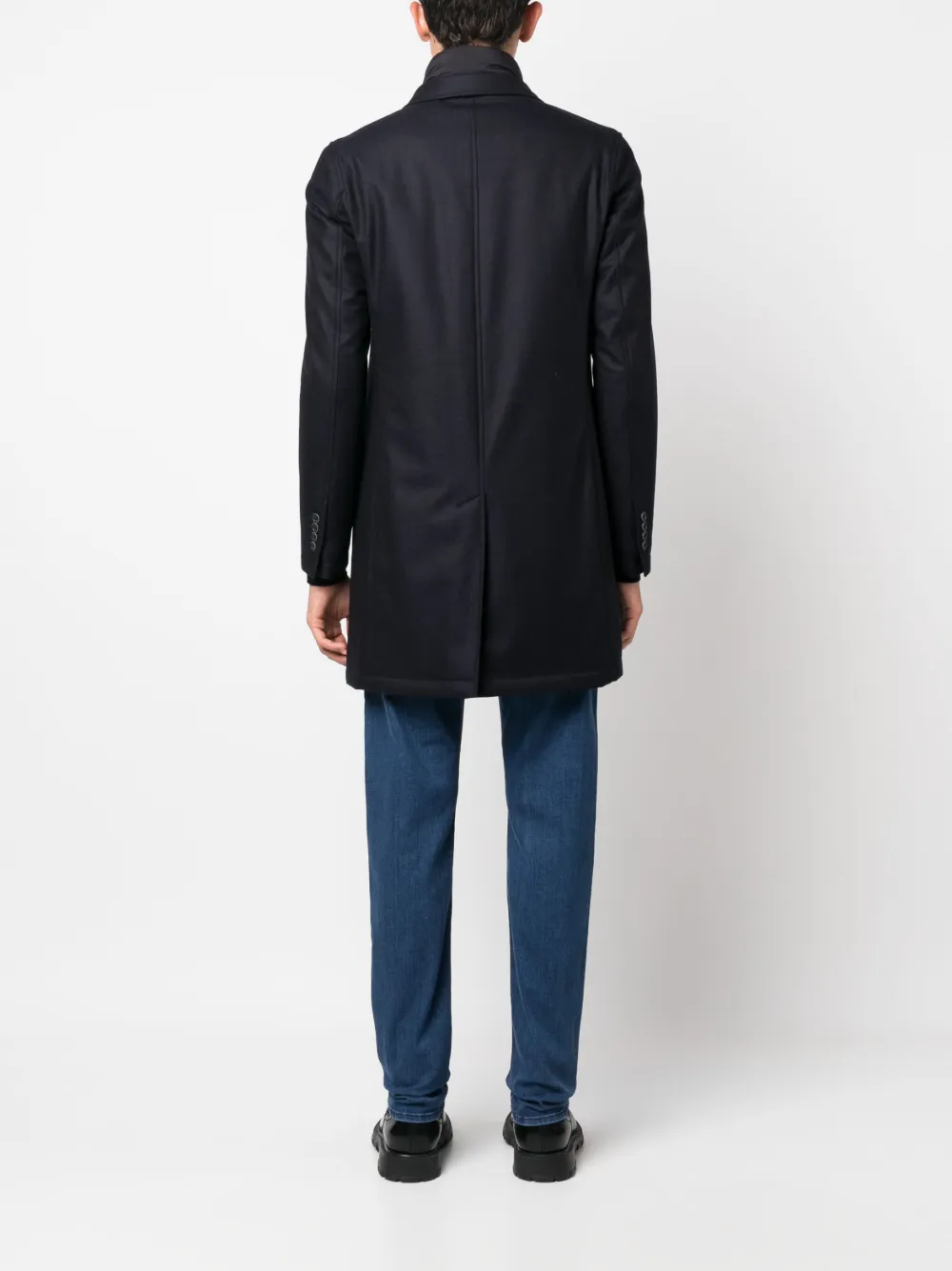 Hybrid High-Neck Single-Breasted Coat