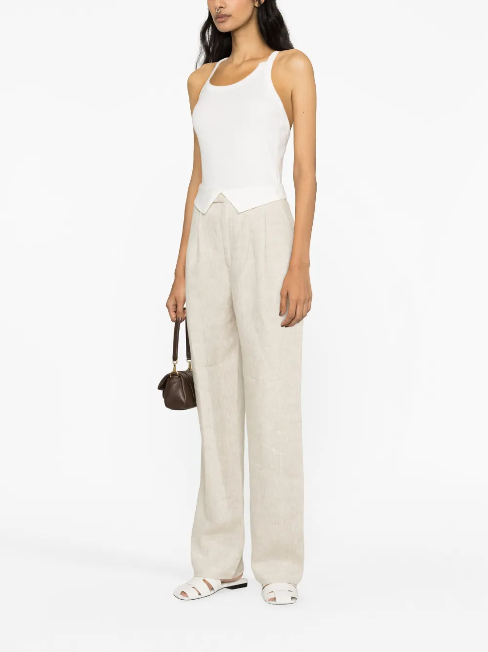  St. Agni Abstract Asymmetric Organic-cotton Top - White 