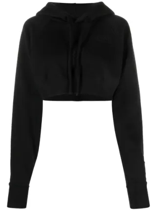 MM6 Maison Margiela クロップド パーカー | ブラック | FARFETCH JP