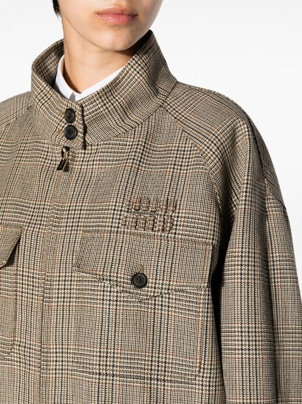 Miu Miu Plaid Virgin Wool Bomber Jacket - Farfetch