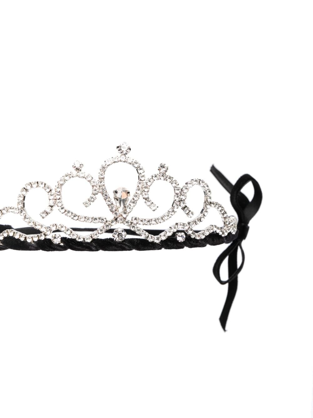 Monnalisa crystal-embellished bow-detail tiara - Zwart