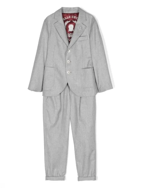 Brunello Cucinelli Kids single-breasted wool-blend suit