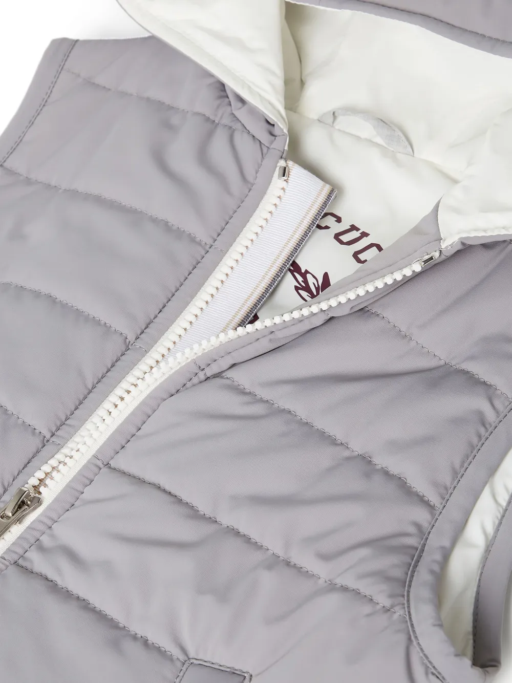 Shop Brunello Cucinelli Zip-front Quilted Gilet In Grey
