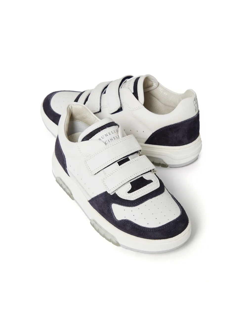Brunello Cucinelli Kids touch-strap panelled sneakers Neutrals