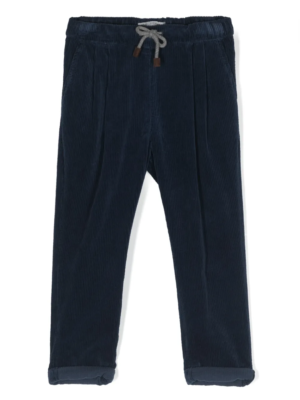 Brunello Cucinelli Kids Ribfluwelen broek Blauw