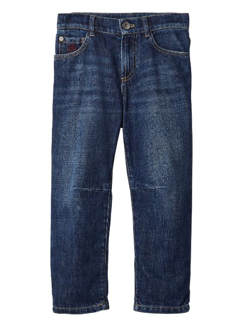 Brunello Cucinelli Kids logo-embroidered straight-leg jeans