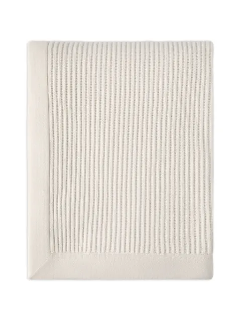 Brunello Cucinelli cashmere half English rib knit throw