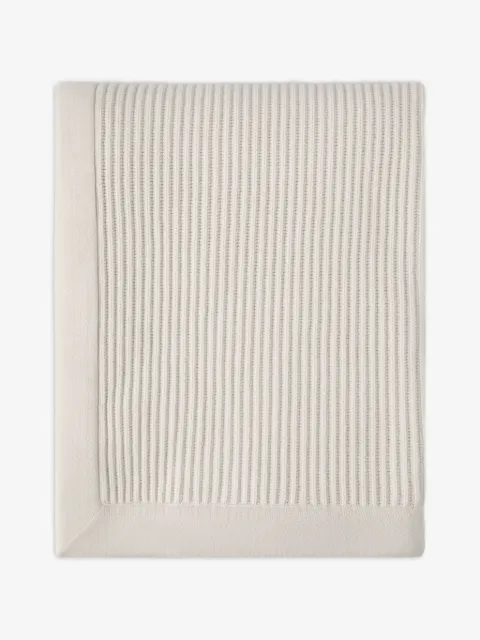 Brunello Cucinelli cashmere half English rib knit throw
