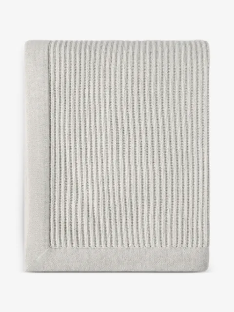 Brunello Cucinelli cashmere half English rib knit throw
