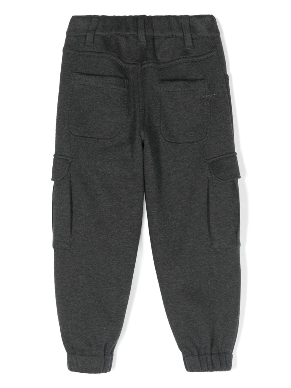 Shop Brunello Cucinelli Logo-embroidered Mélange Cargo Trousers In Grey