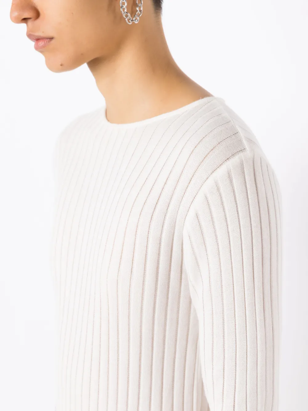 Gloria Coelho Side-slits Ribbed T-shirt In White