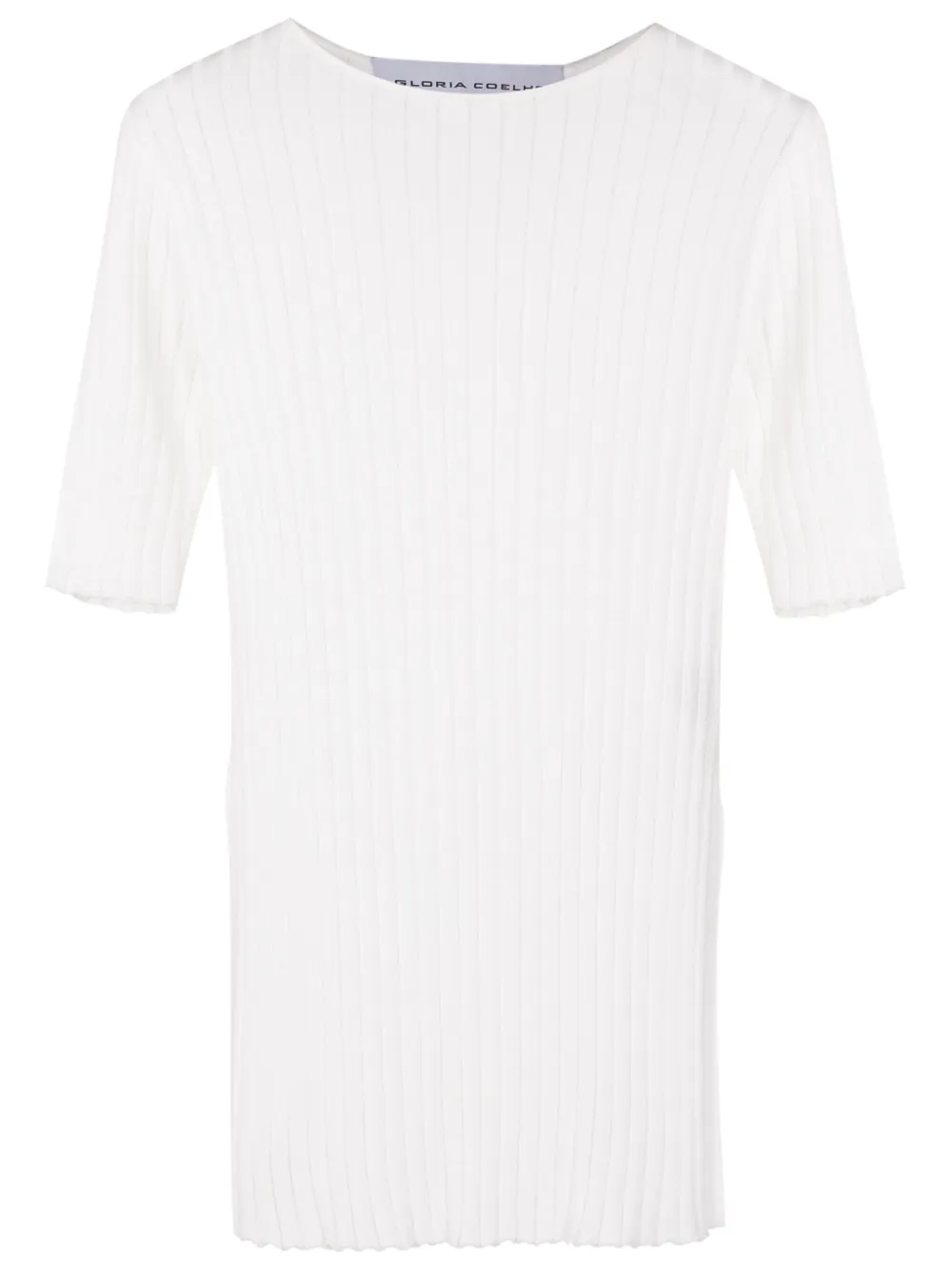 Gloria Coelho Side-slits Ribbed T-shirt In White