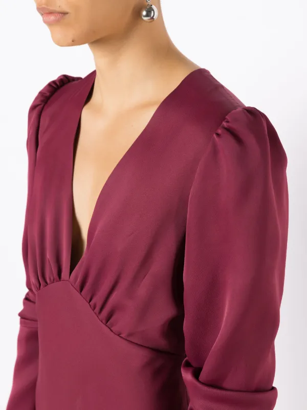 Gloria Coelho Plunging V-neck Maxi Dress Red FARFETCH IN