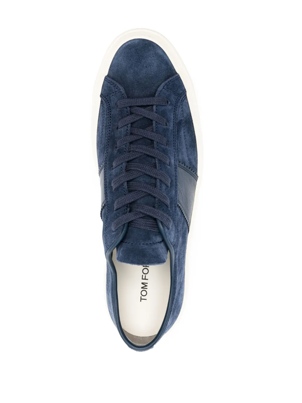 Shop Tom Ford Cambridge Logo-patch Sneakers In Blue