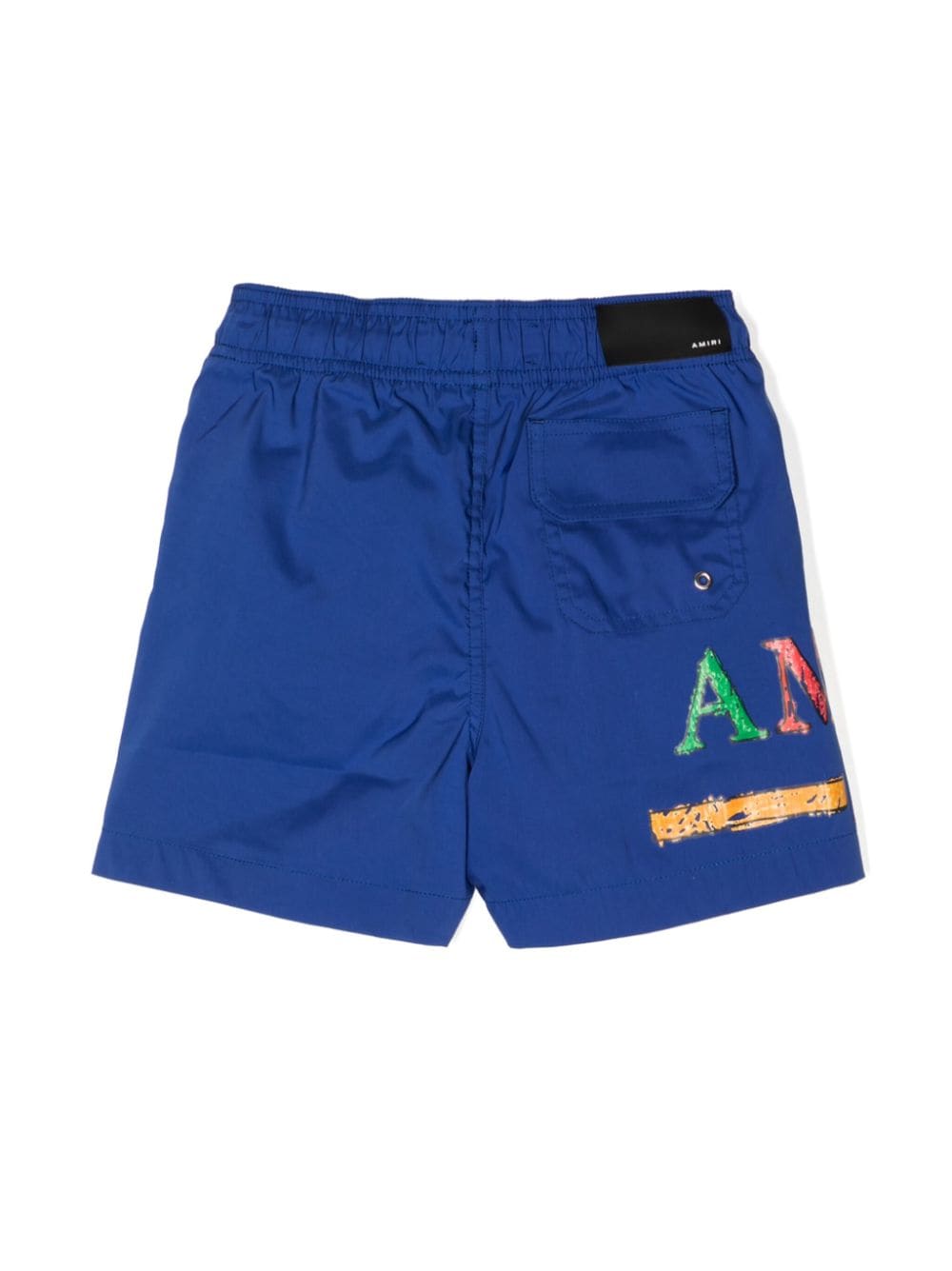 Shop Amiri Logo-print Drawstring Swim Shorts In Blue