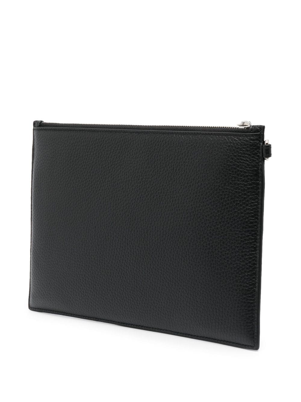 Shop Bally Debossed-logo Leather Clutch Bag In Black