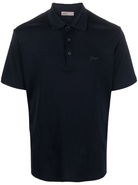 Herno embossed-logo cotton polo shirt