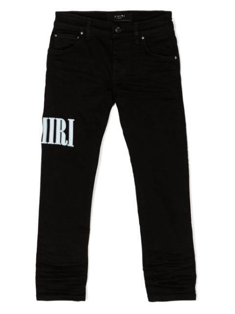 AMIRI KIDS logo-appliqué mid-rise straight-leg jeans