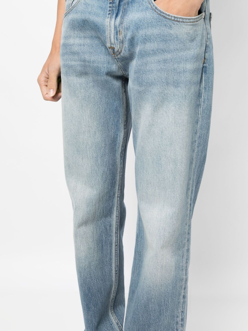 Shop 7 For All Mankind Mid-rise Straight-leg Jeans In Blue