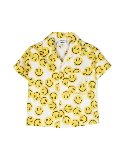 Palm Angels Kids smiley-face cotton shirt