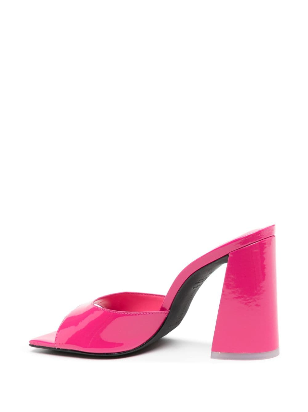 Shop Black Suede Studio Daisy 90mm Patent-leather Mules In Rosa