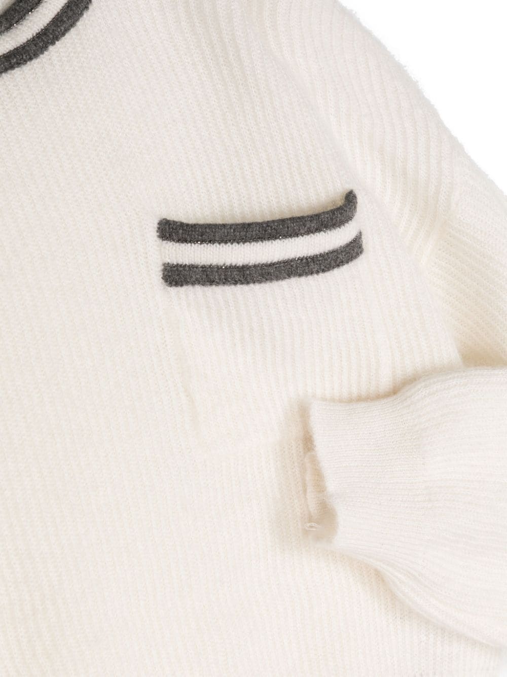 Shop Brunello Cucinelli Alpaca-cotton Blend Long-sleeved Sweater In White