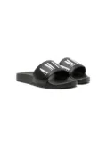 AMIRI KIDS logo-print pool slides - Black