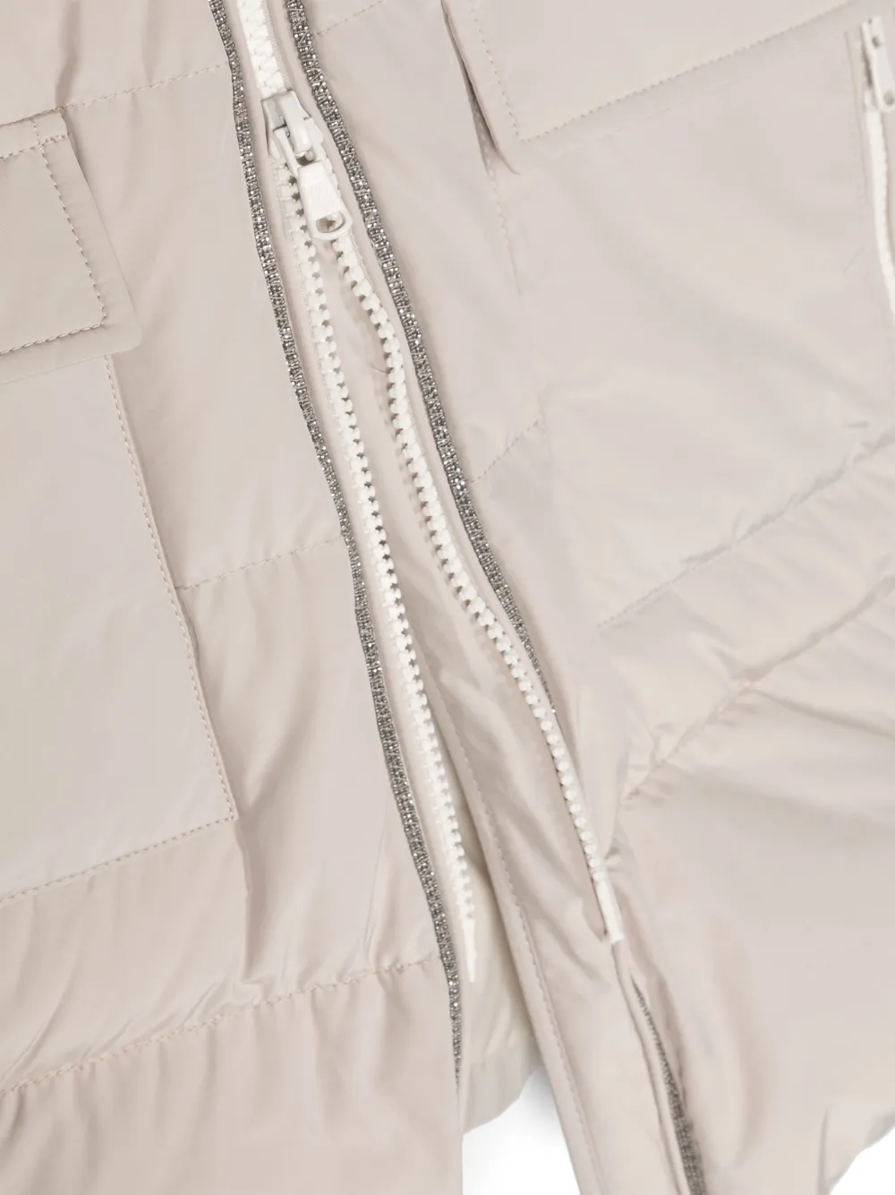 Brunello Cucinelli Kids Gewatteerde jas Beige
