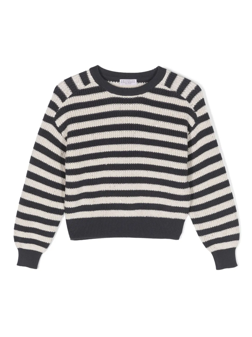 Brunello Cucinelli Kids Gestreepte trui Blauw