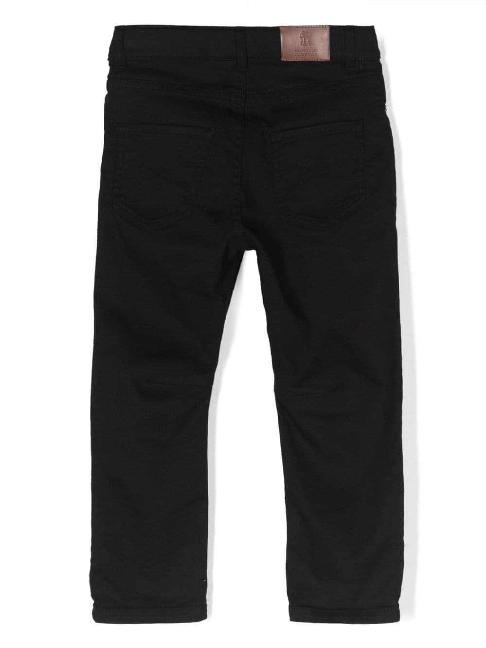 Brunello Cucinelli Kids Jeans met geborduurd logo Zwart