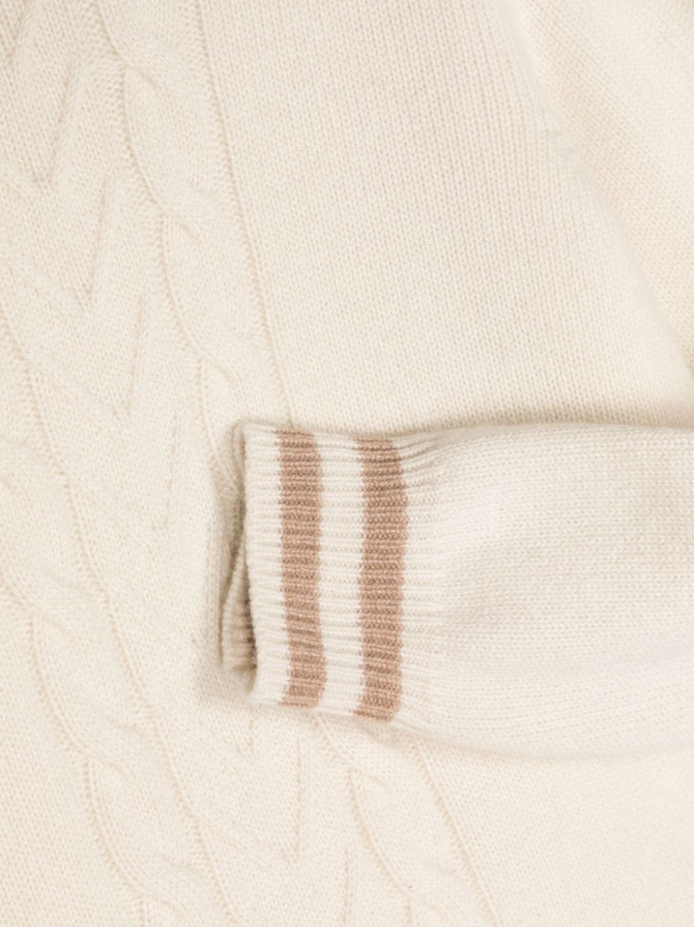 Shop Brunello Cucinelli Cable-knit Cashmere Jumper In White