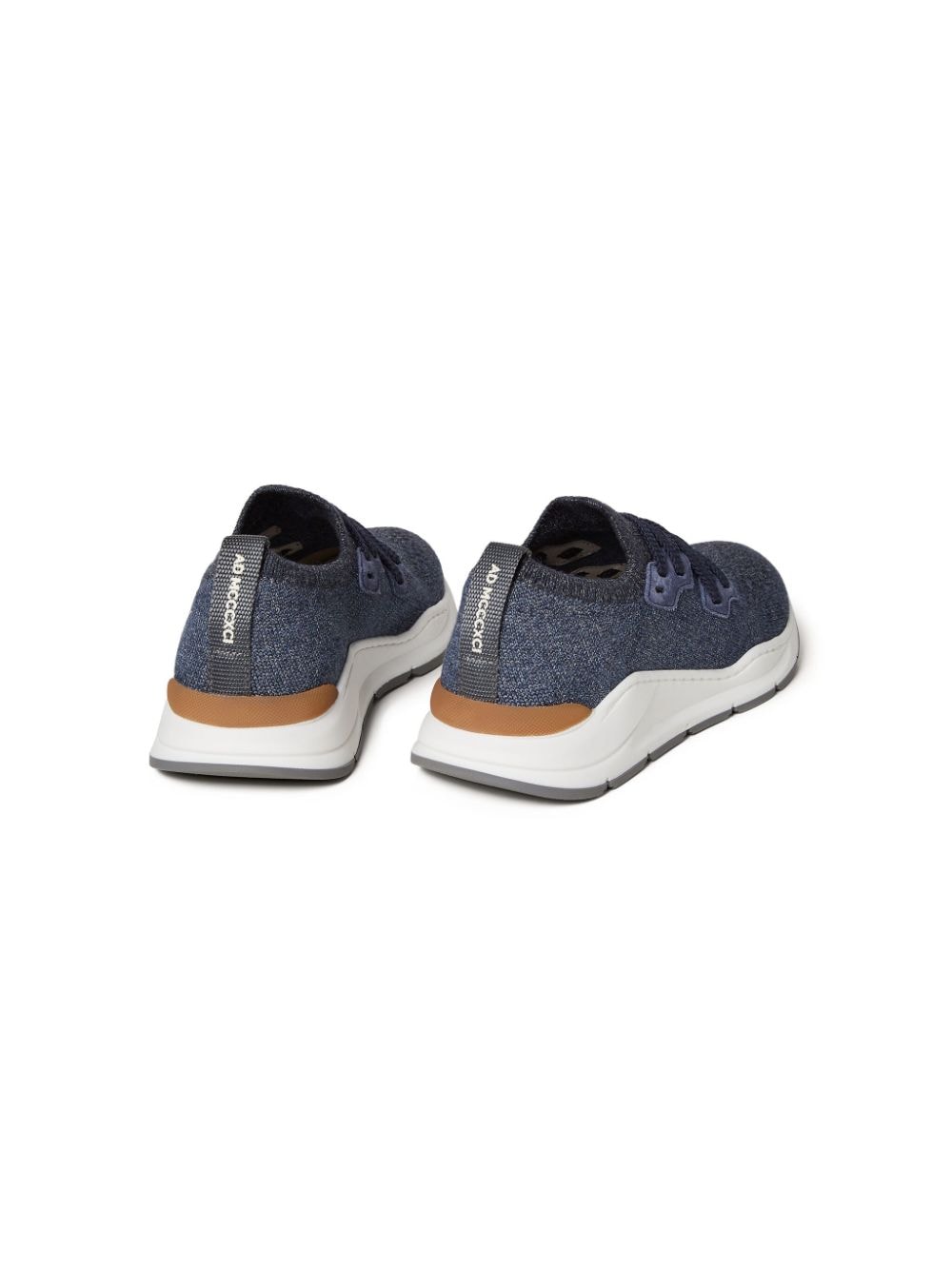Shop Brunello Cucinelli Lace-up Fabric Sneakers In Blue